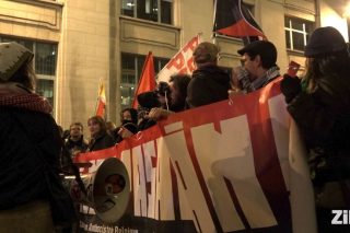 Στιγμιότυπo από την αντιφασιστική συγκέντρωση στις Βρυξέλλες τον Νοέμβριο του 2024